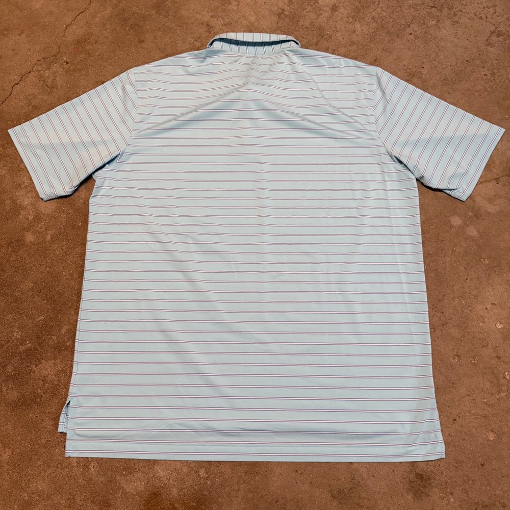 Peter Millar Polo Shirt Mens XXL Blue Striped Summer Comfort MS21EK31S - Picture 8 of 8